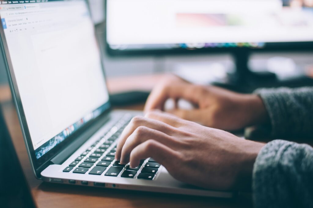 Person working on a computer